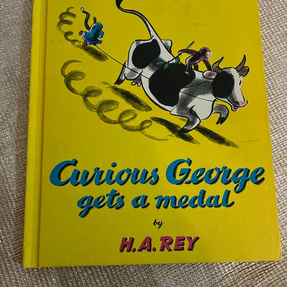 Curious George Gets a Medal 1957 Hardcover Book